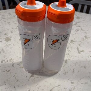 Gatorade GX Orange and White Water Bottles